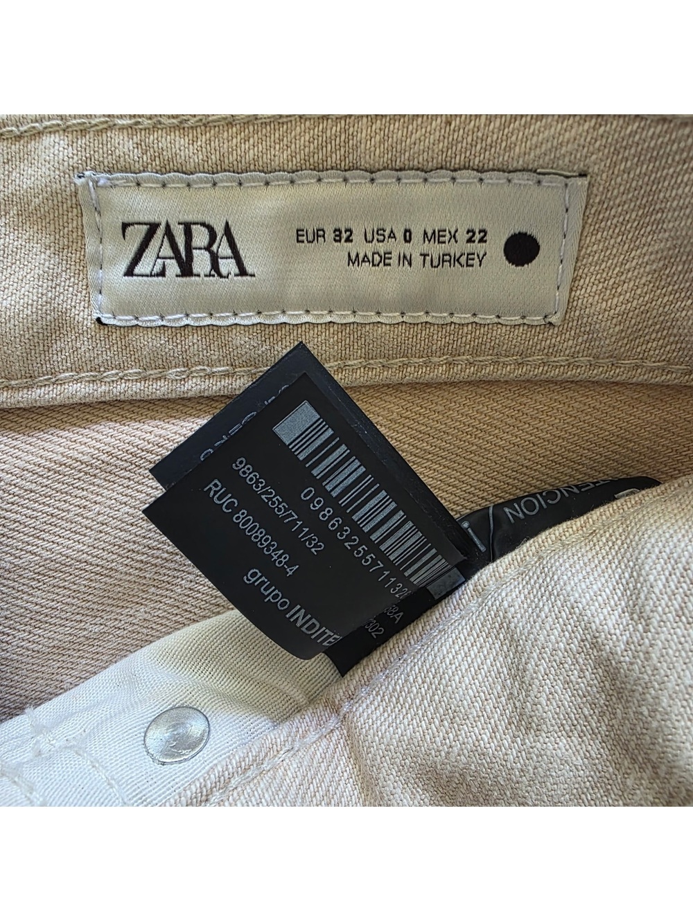 Zara Size 0 Khaki/Sand ZW Zara Woman Jeans - Picture 5 of 6
